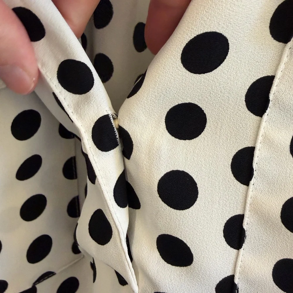 Ann Taylor Black and White Polka Dot Blouse - Picture 6 of 7